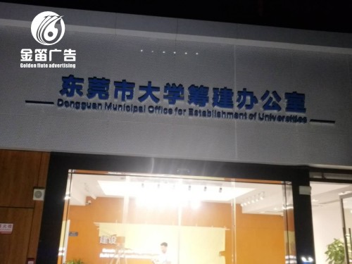 东莞市大学筹建办公室烤漆字、LED发光字制作厂家