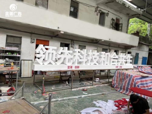 领先科技和合共生落地景观字制作厂家   